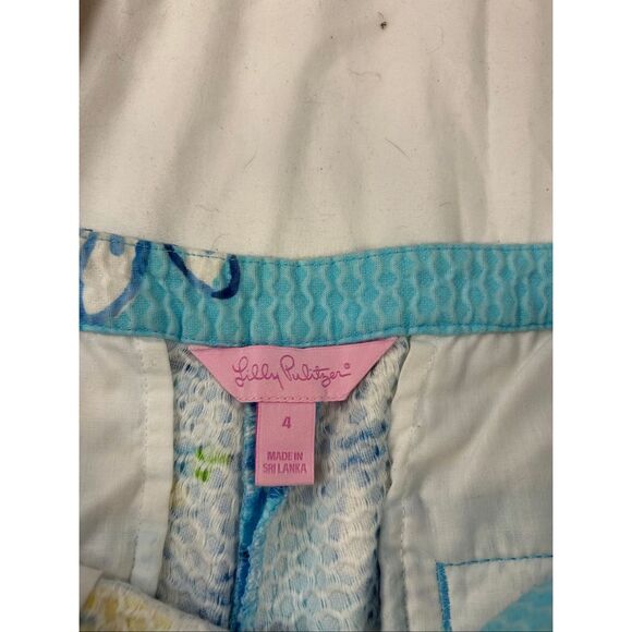 Lily Pulitzer Blue Yellow daisy shorts size 4 - Picture 5 of 10